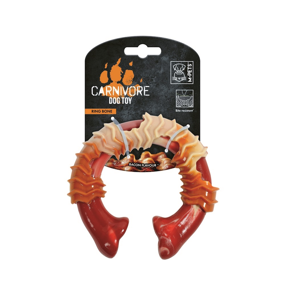 Игрушка для собак Карнивор круглая кость, вкус бекона, красная 14 x 13.7 x 4.1 см MPets 10650599