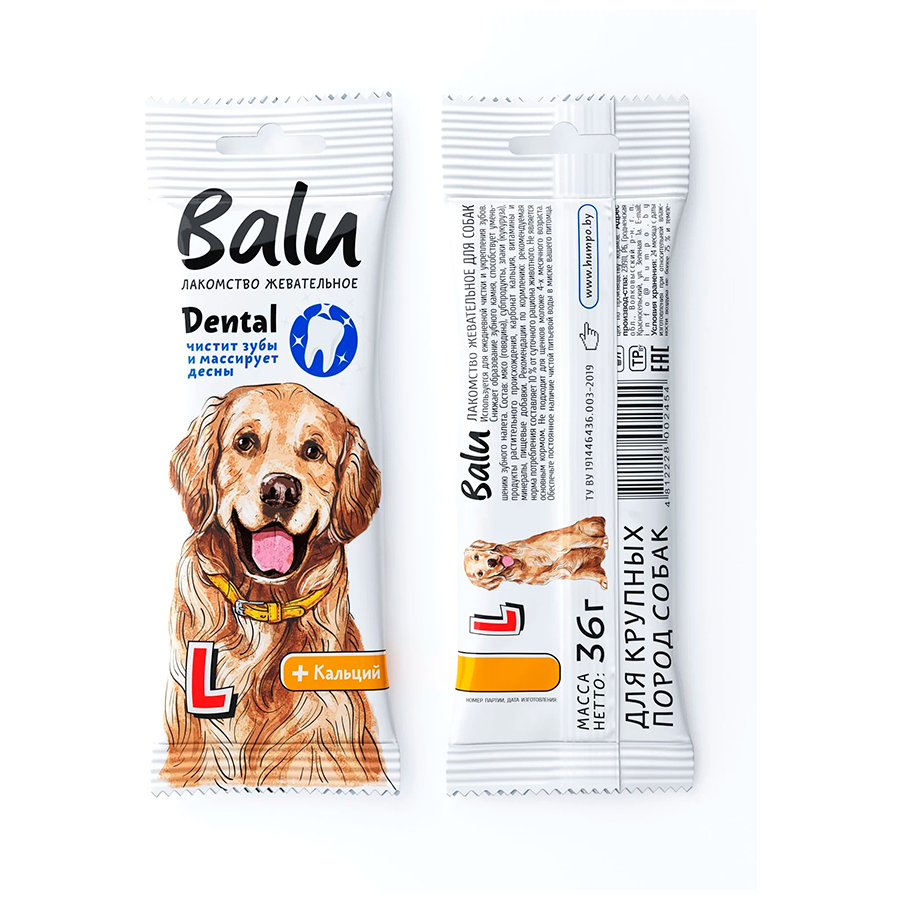 Balu Лакомство BALU жевательное для собак крупных пород размер L 36г