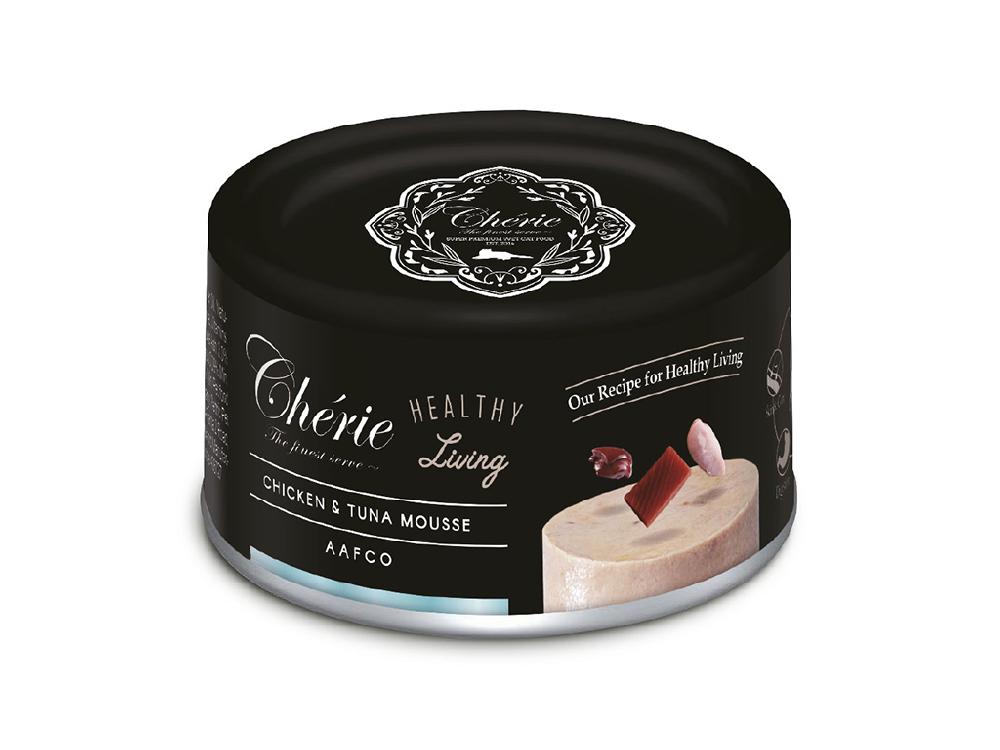 Петтрик Консервы Cherie - Healthy Living/МУСС ИЗ КУРИЦЫ И ТУНЦА/Chicken& Tuna Mousse, 80 г
