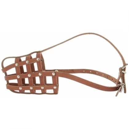 ЗООТЕХНОЛОГИЯ-М №2 Намордник кожаный сетка, для породы боксер, 0.8см - 25см