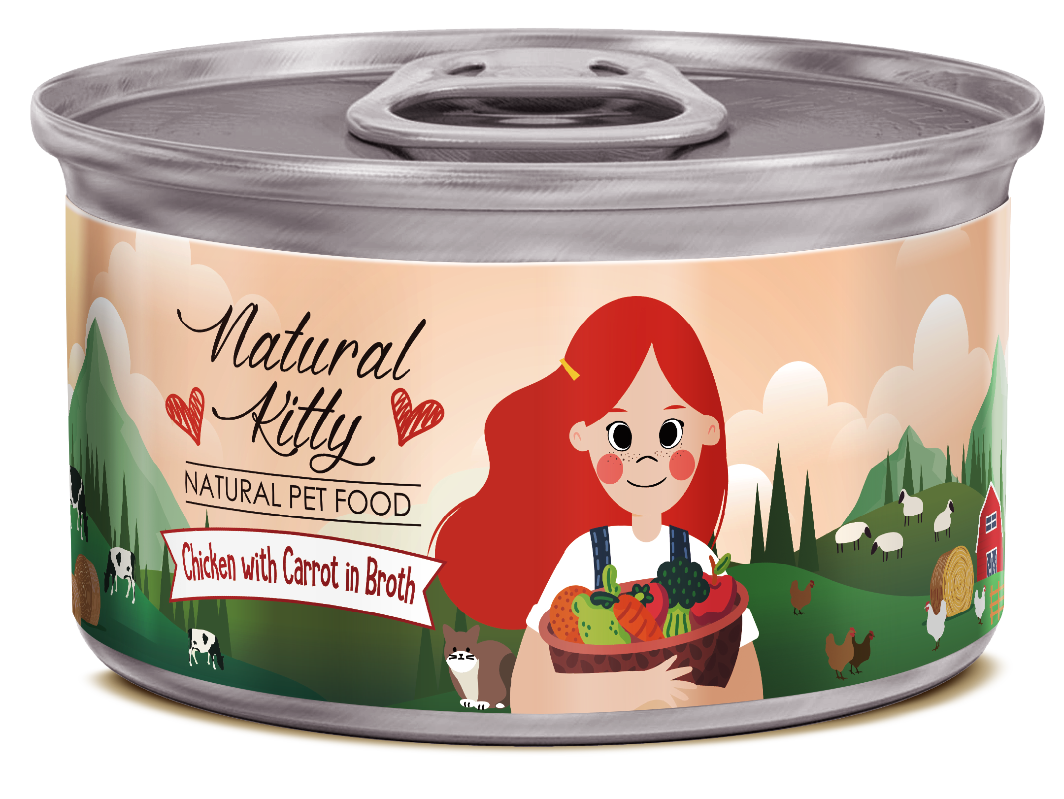 Петтрик Консервы Pettric Natural Kitty / Курица с морковью в бульоне /Chicken with carrot in broth 80 г