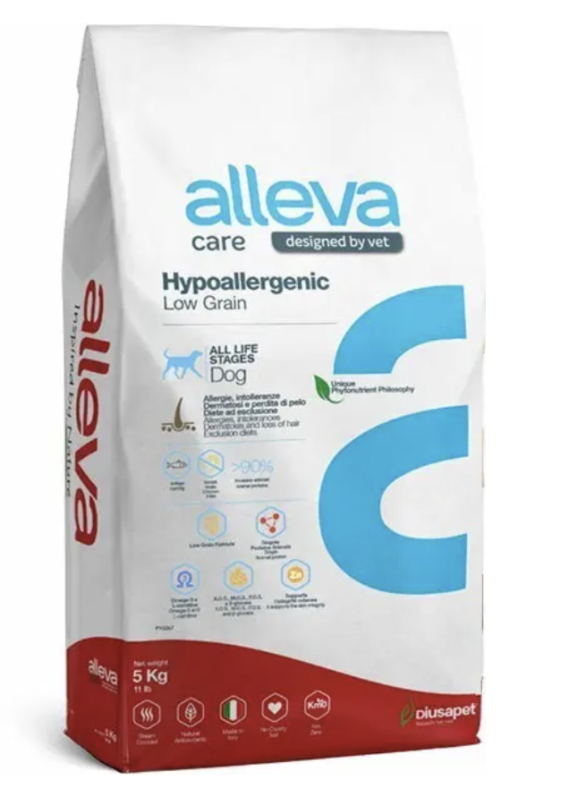 Alleva Сухой низкозерновой корм для собак Hypo с рыбой 12 кг 8002754102308