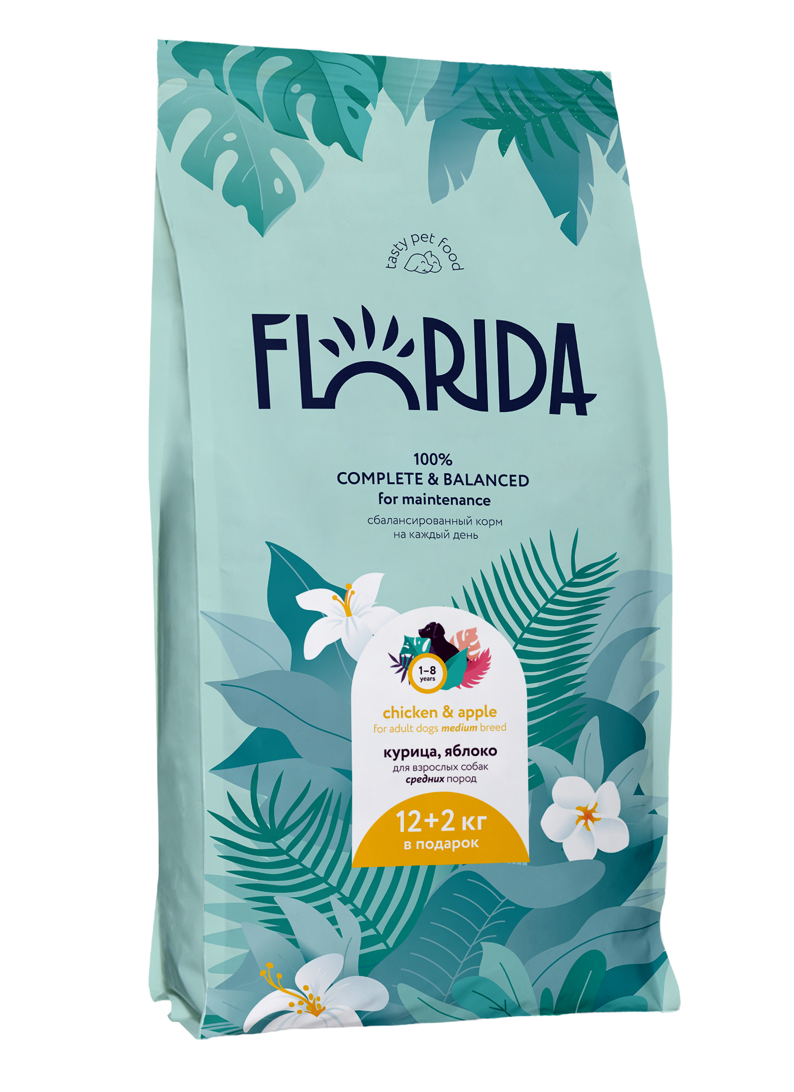 FLORIDA. Сухой корм для средних собак с курицей 14 кг 4614191367970