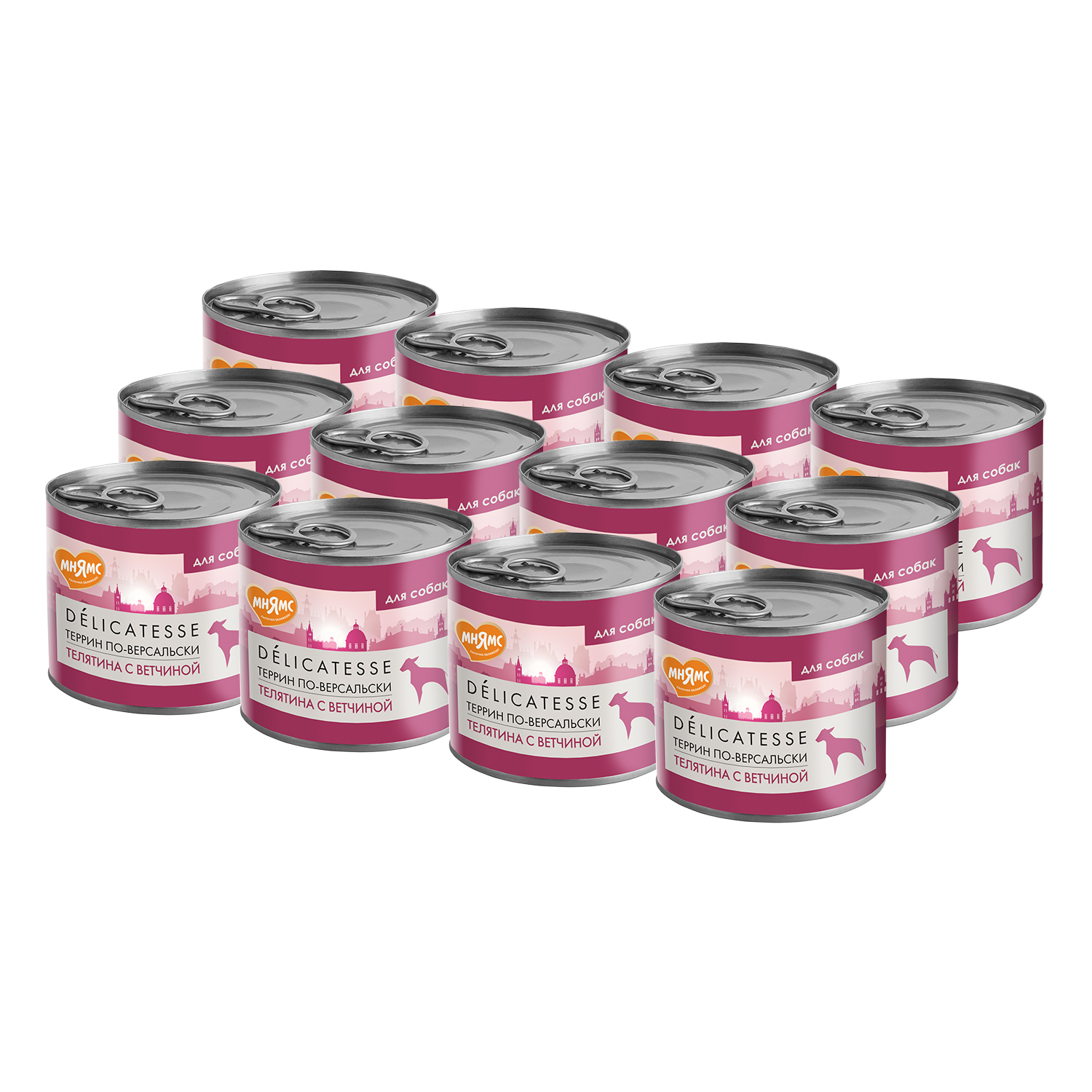 Мнямс консервы для собак (телятина с ветчиной) 200гр- 12шт