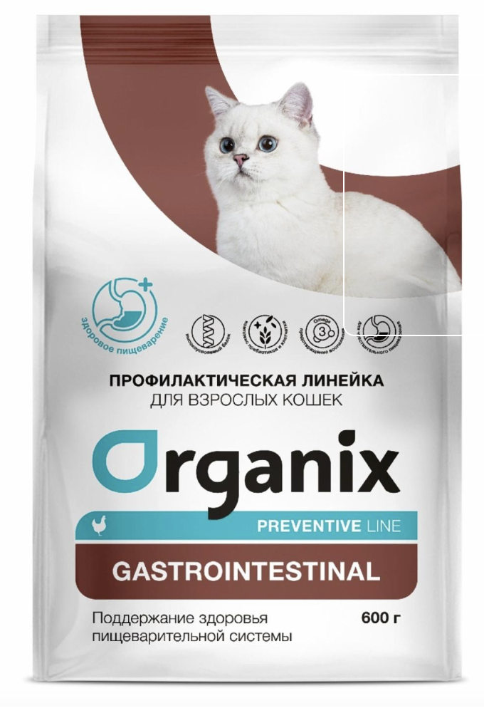 Organix Сухой корм для кошек здоровье ЖКТ с курицей 600 гр 4640201670365