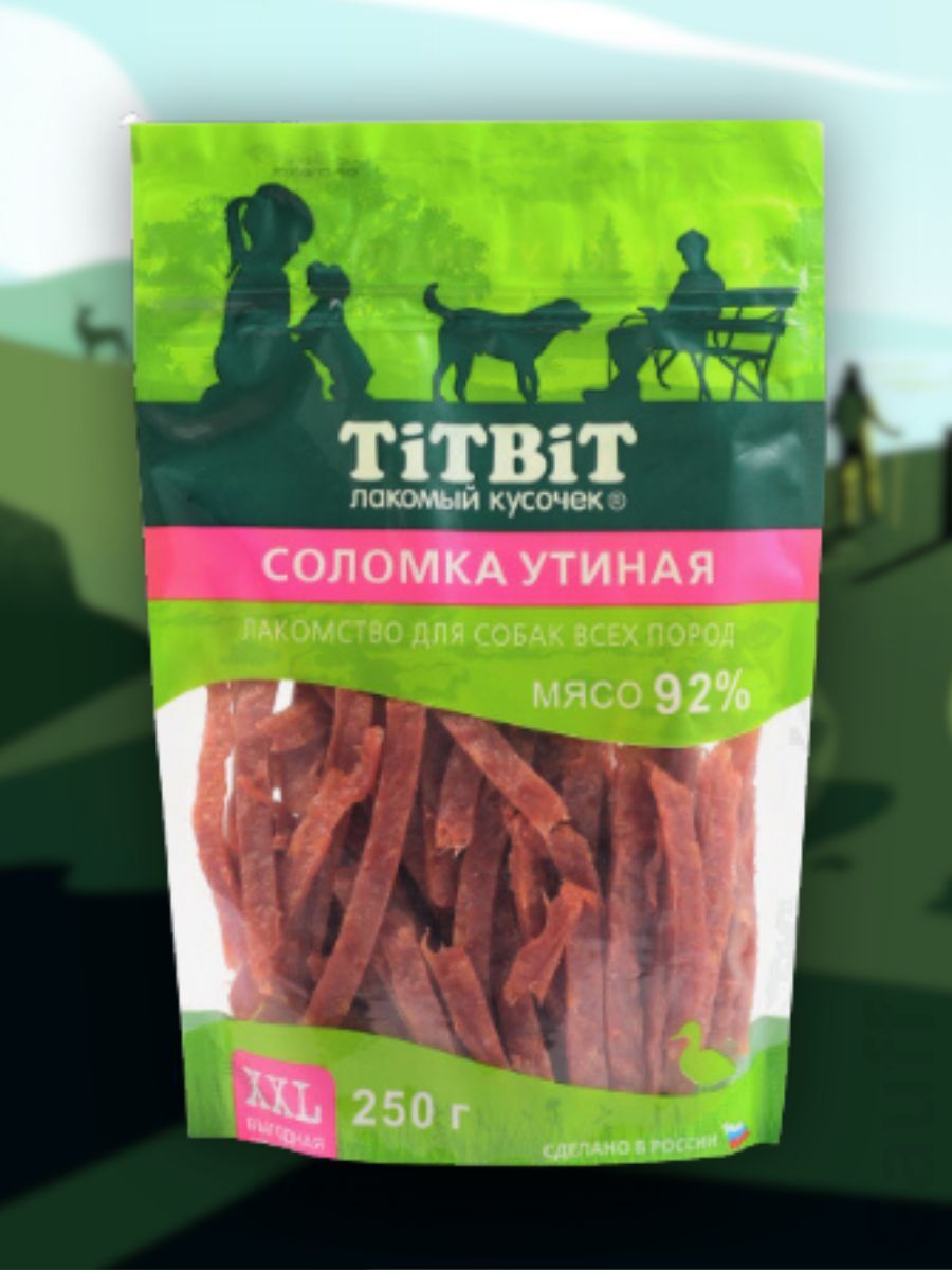 TiTBiT Лакомство Соломка утиная для собак 250 гр 4690538024287