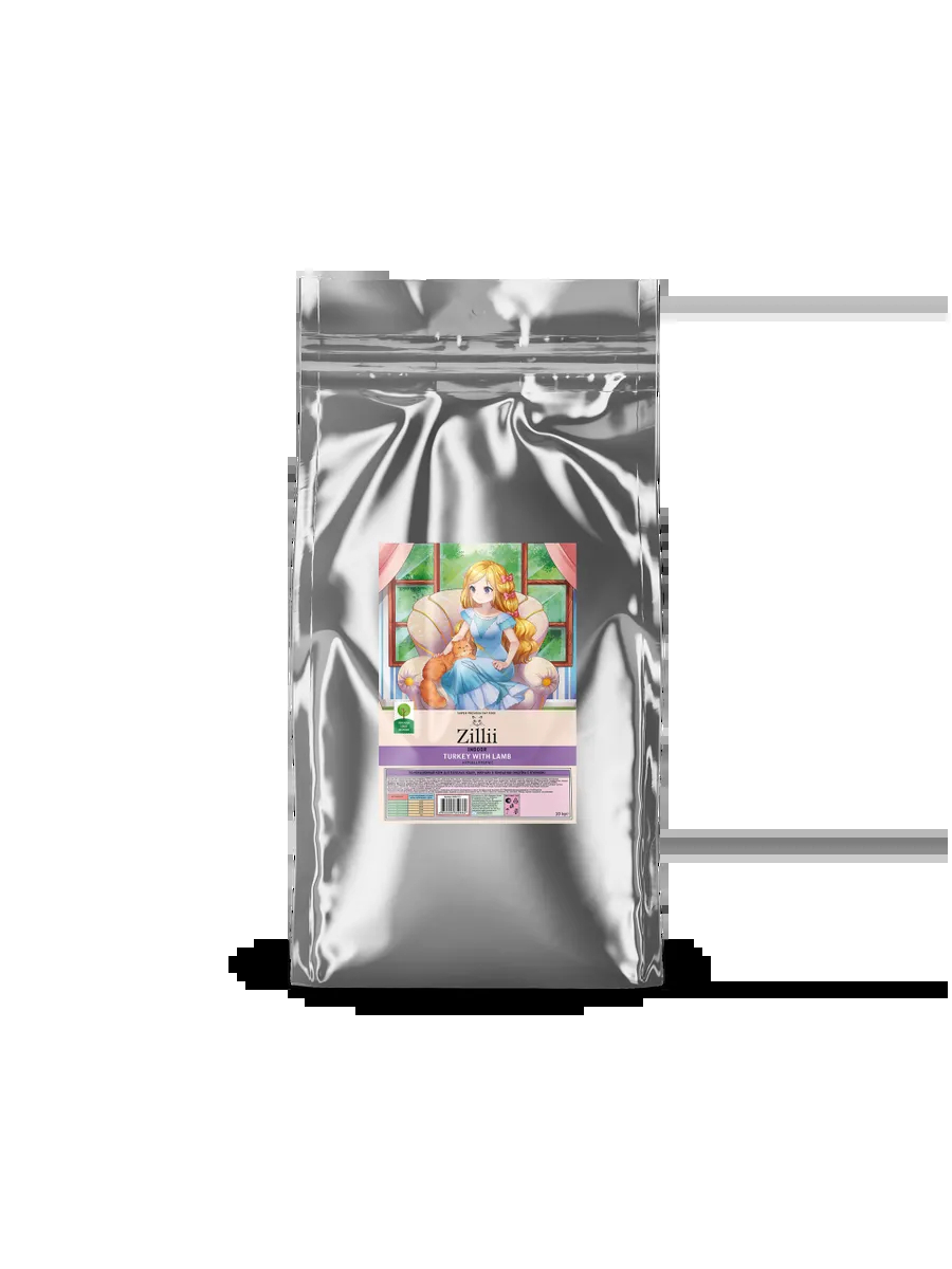 Zillii сухой корм для домашних кошек с индейкой и ягненком - 10 кг
