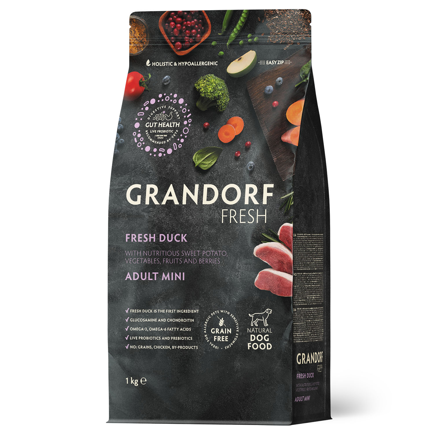 Grandorf Fresh Grandorf Сухой беззерновой корм для мелких собак с уткой 1 кг 5407007852833