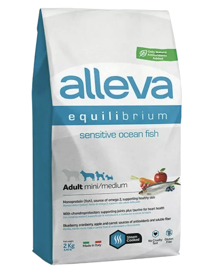 Alleva Корм для взрослых собак мелких и средних пород Аллева Эквилибриум Сенситив с океан.рыбой 5 кг P60027 8002754102971