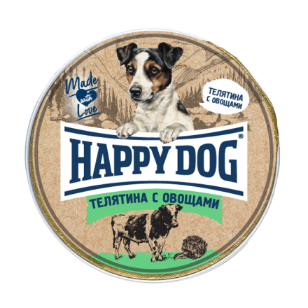 Happy Dog Паштет Телятина с овощами  HD Natur Line - 0,125 кг.