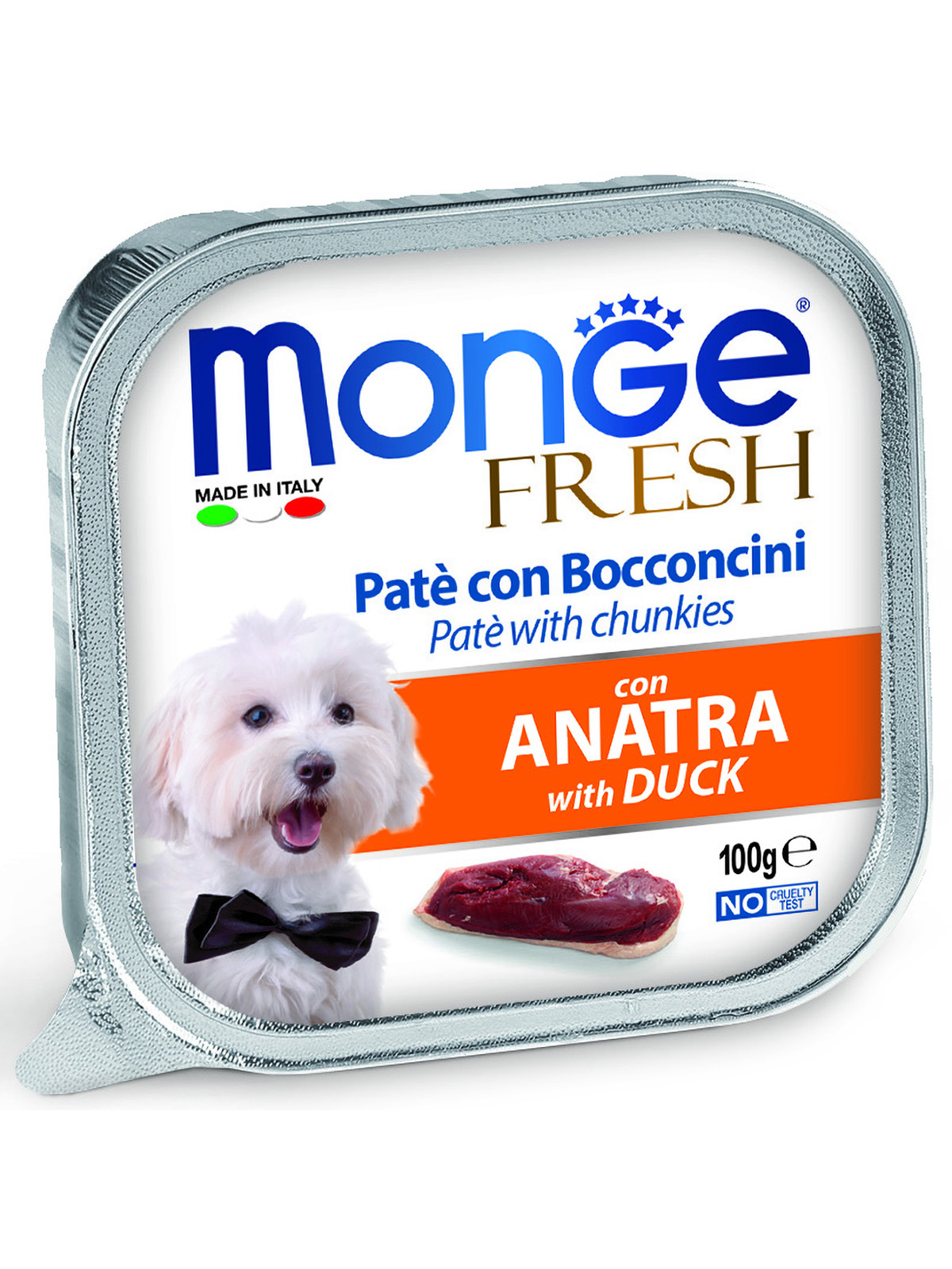 Влажный корм Monge Dog Fresh для собак, с уткой, консервы 100 г