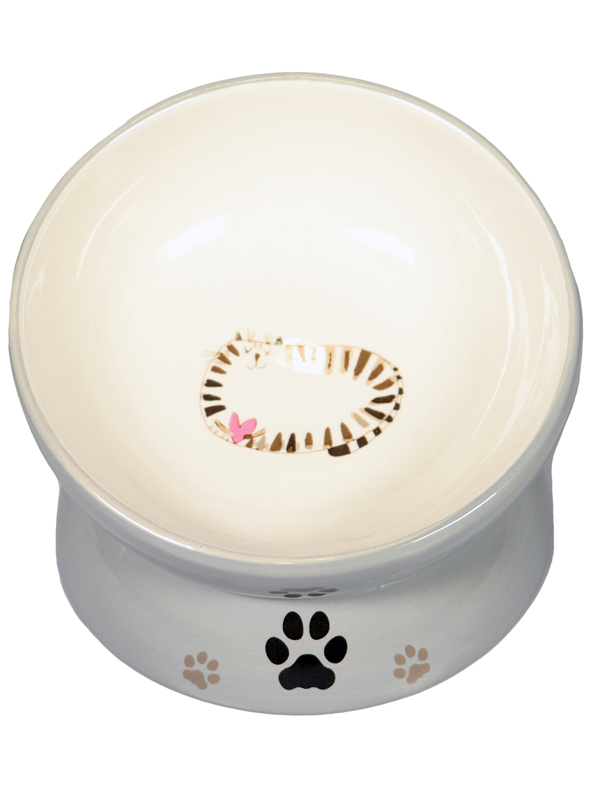 Миска Mr.Kranch керамическая для кошек на подставке 120 мл, серая