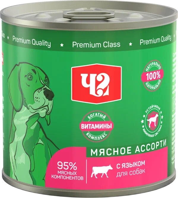 Четвероногий Гурман Корм влажный для собак "Мясное ассорти с языком", 240г