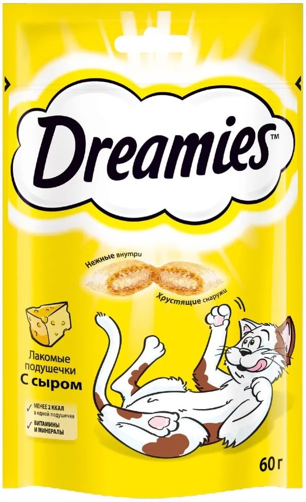 DREAMIES Лакомство для кошек "Dreamies" (Дримс) с сыром 60 г