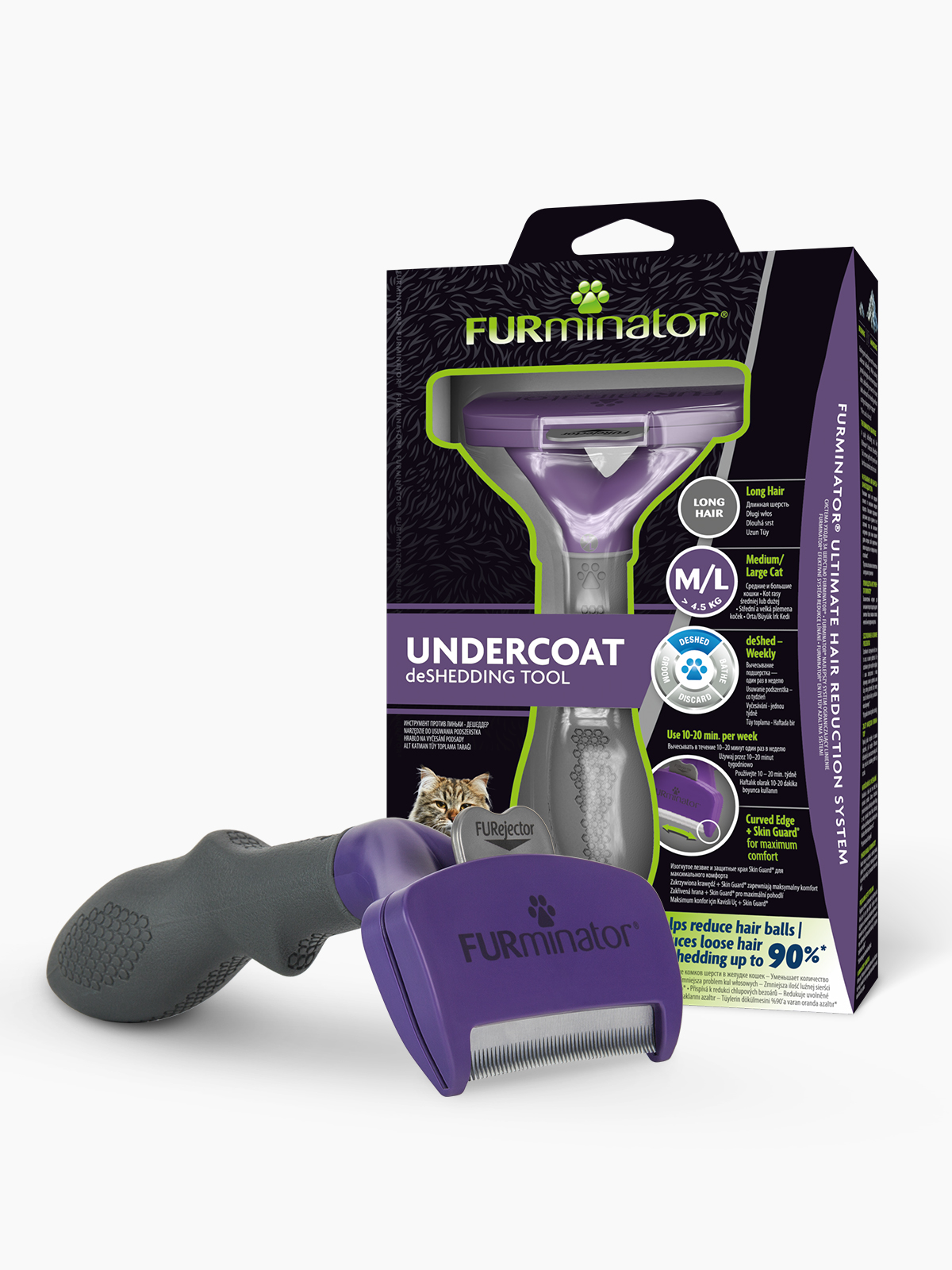 Фурминатор FURminator M/L для больших кошек c длинной шерстью