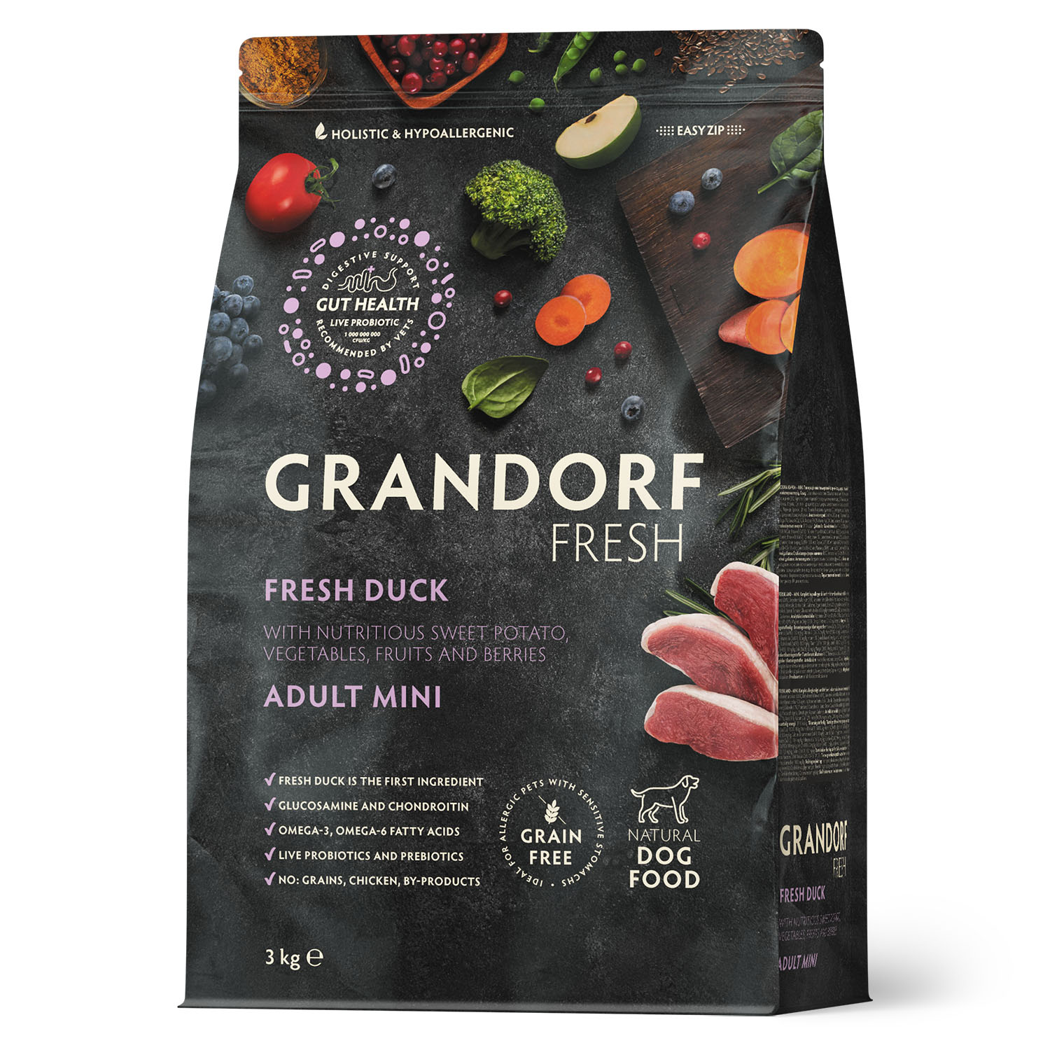 Grandorf Fresh Grandorf Сухой беззерновой корм для мелких собак с уткой 3 кг 5407007852840