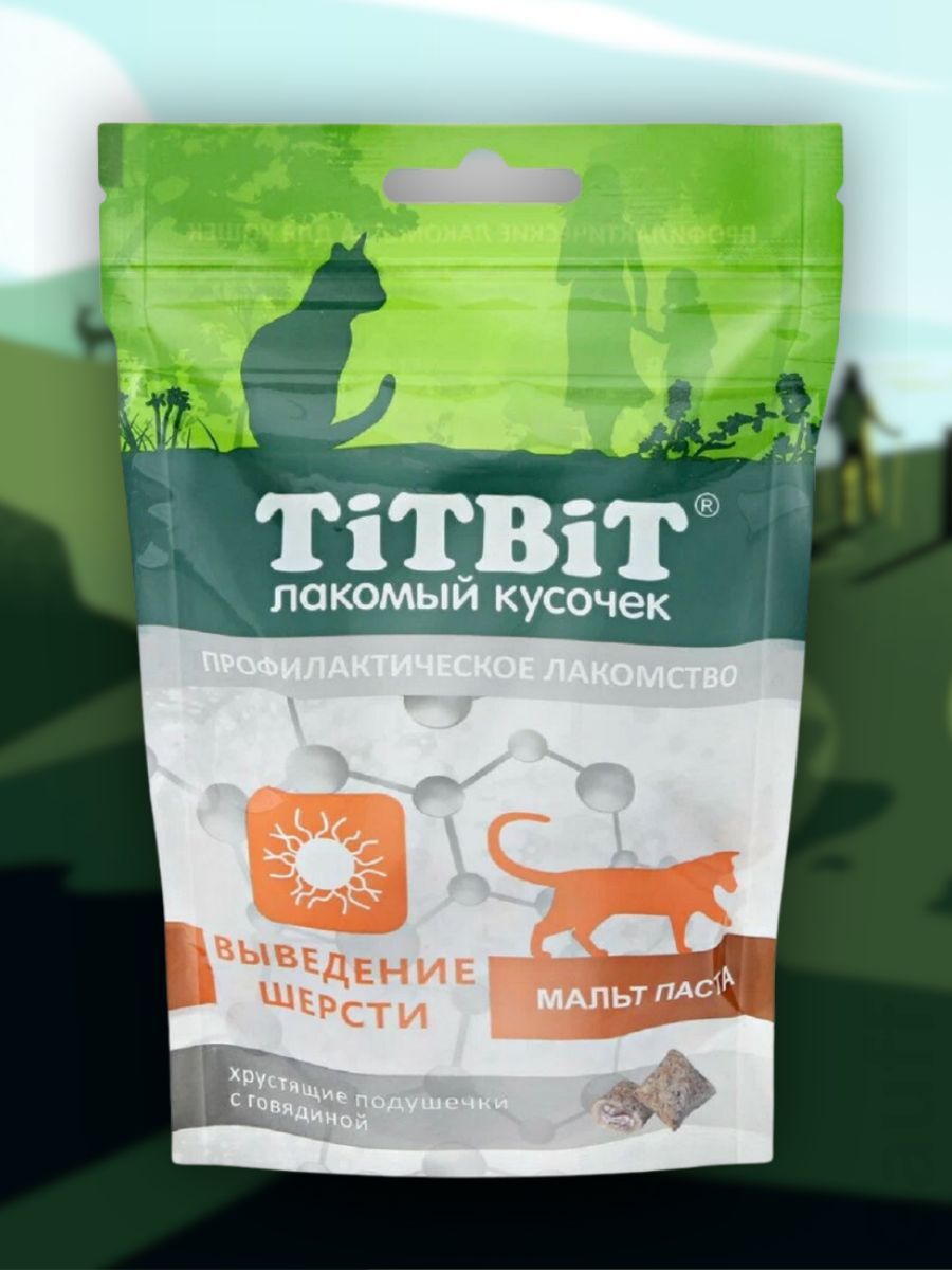 TiTBiT Лакомство подушечки для кошек с мясом говядины 60 гр 4690538015421