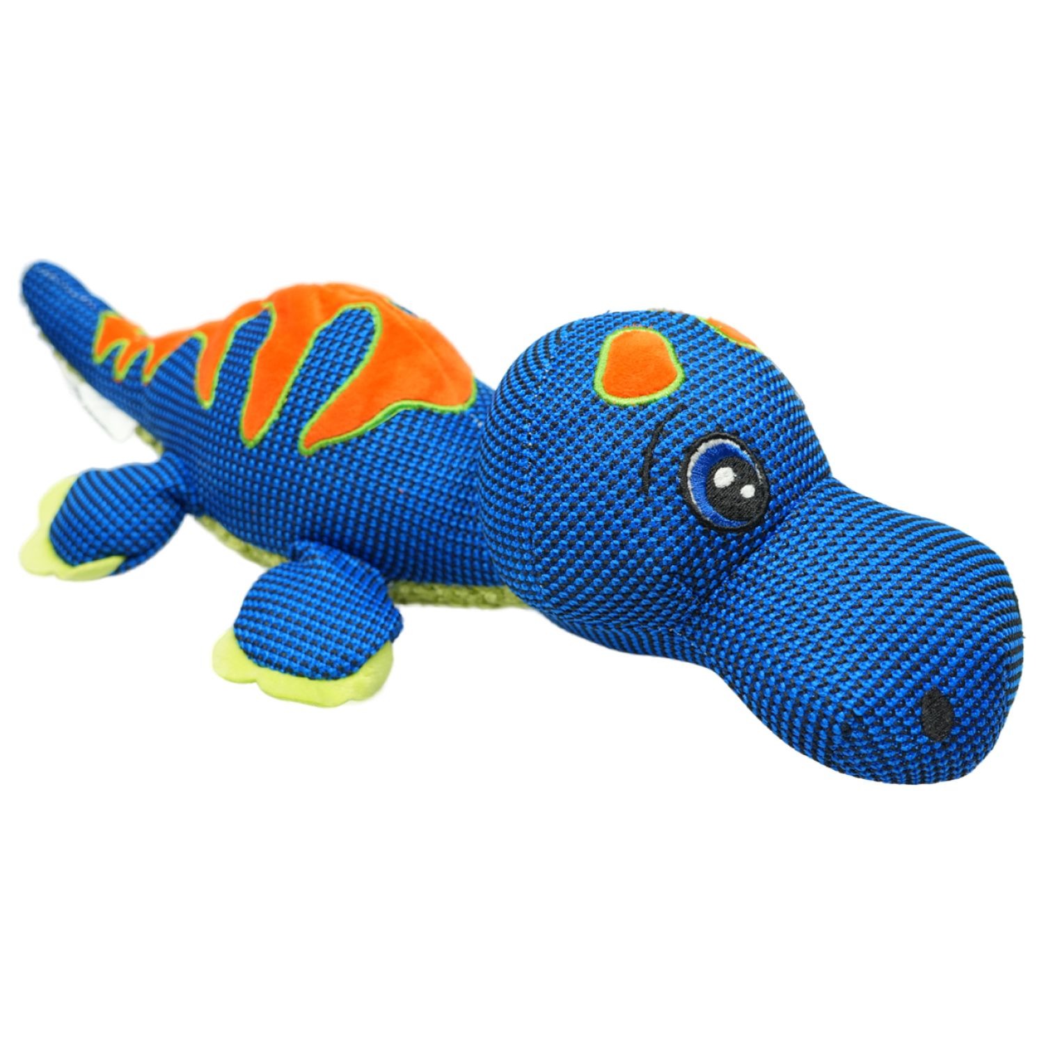 Mr.Kranch Динозаврик  Игрушка для собак плюшевая, с пищалкой, синяя, 44 см