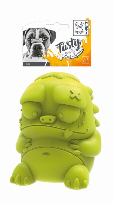 Игрушка для собак "MPets ЗОМБИК" (МПетс) с дозатором угощений, зеленый