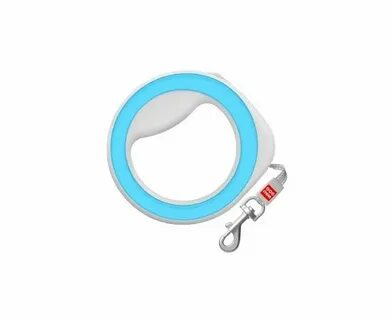 Поводок-рулетка для собак WAUDOG R-leash "Круглая", светоотражающая лента, XS-M, до 40кг, 2,9м (голубая)