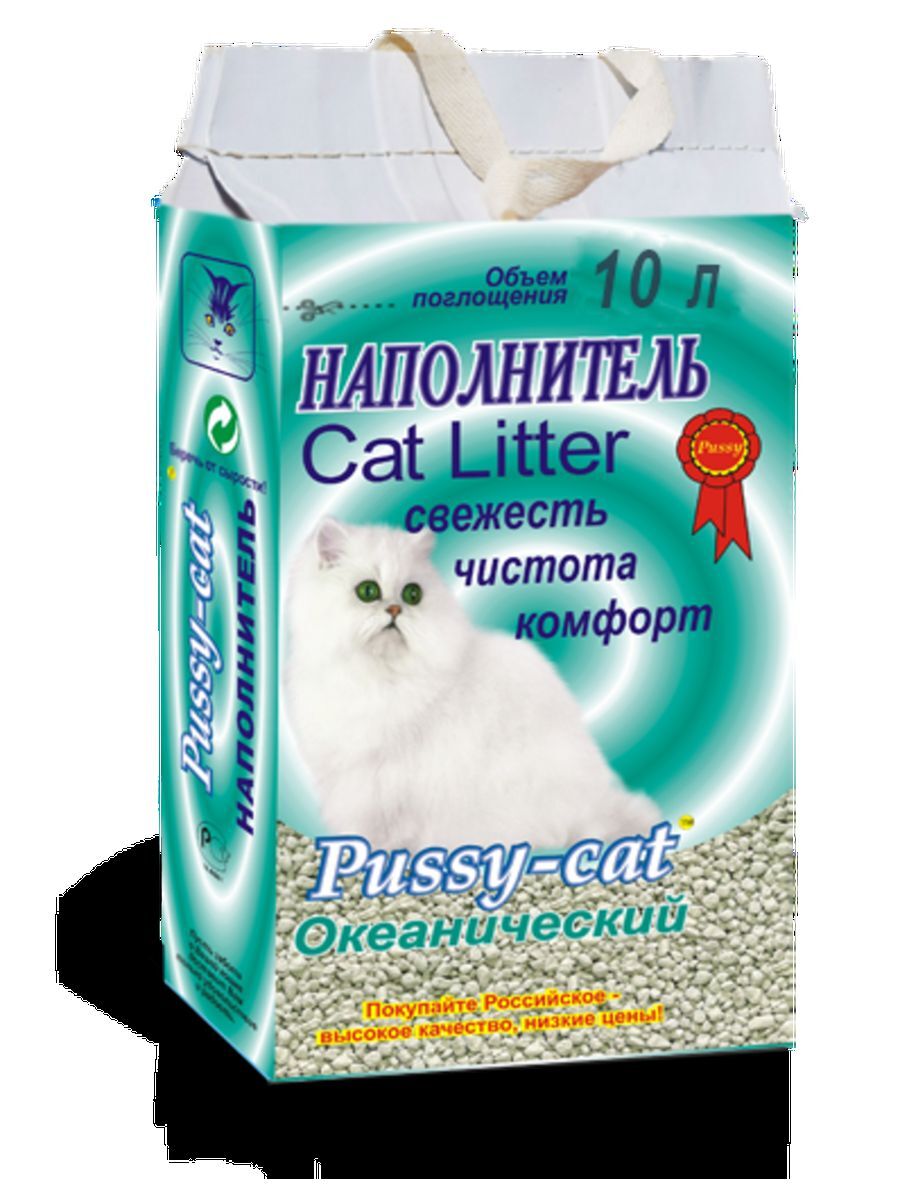 Pussy Cat Наполнитель для кошек океанический 10л 4607141360169