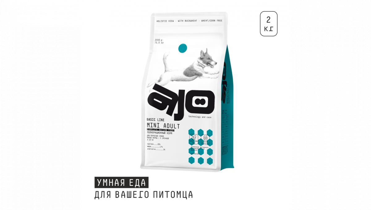 Ajo Сухой корм для собак малых пород Mini Adult с курицей 2 кг 4630169560594
