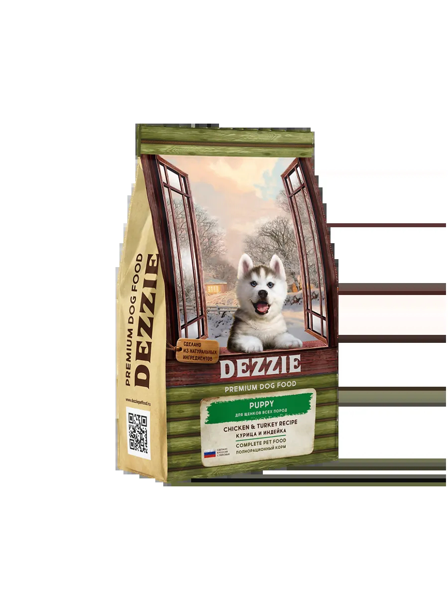 Dezzie Сухой корм для щенков с курицей и индейкой - 3 кг