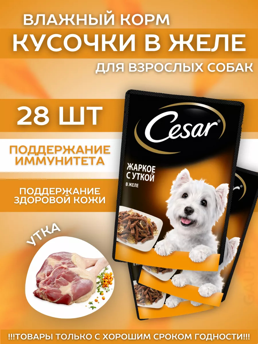 Cesar Влажный корм для собак с уткой 28шт-85гр
