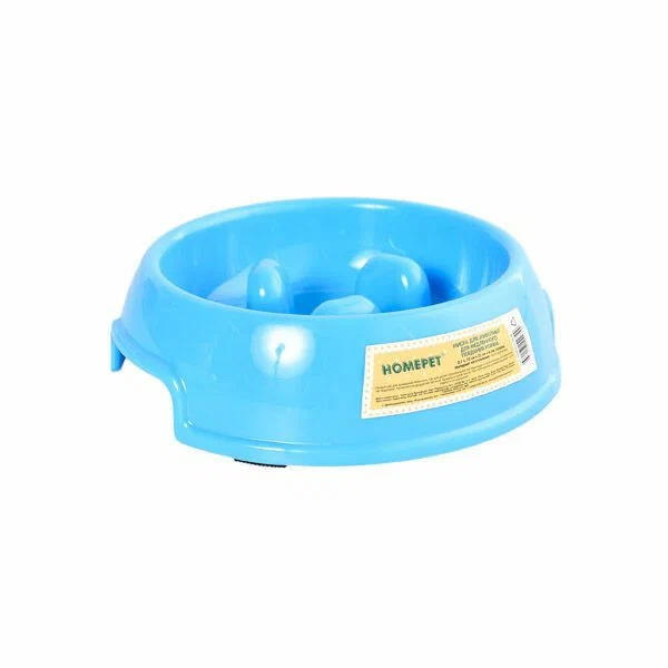 HOMEPET 0,7 л 22 см х 22 см х 6 см миска для животных для медленного поедания корма голубая