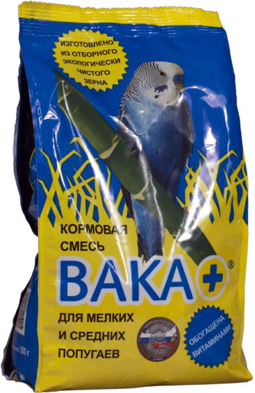ВАКА Плюс Корм для мелких и средних попугаев, 500г (пакет) 75060