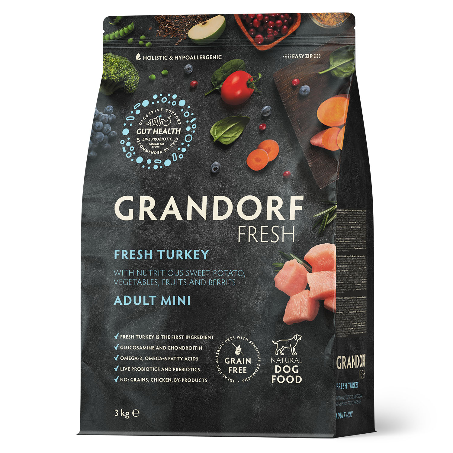 Grandorf Fresh Grandorf Сухой беззерновой корм для мелких собак с индейкой 3 кг 5407007852802