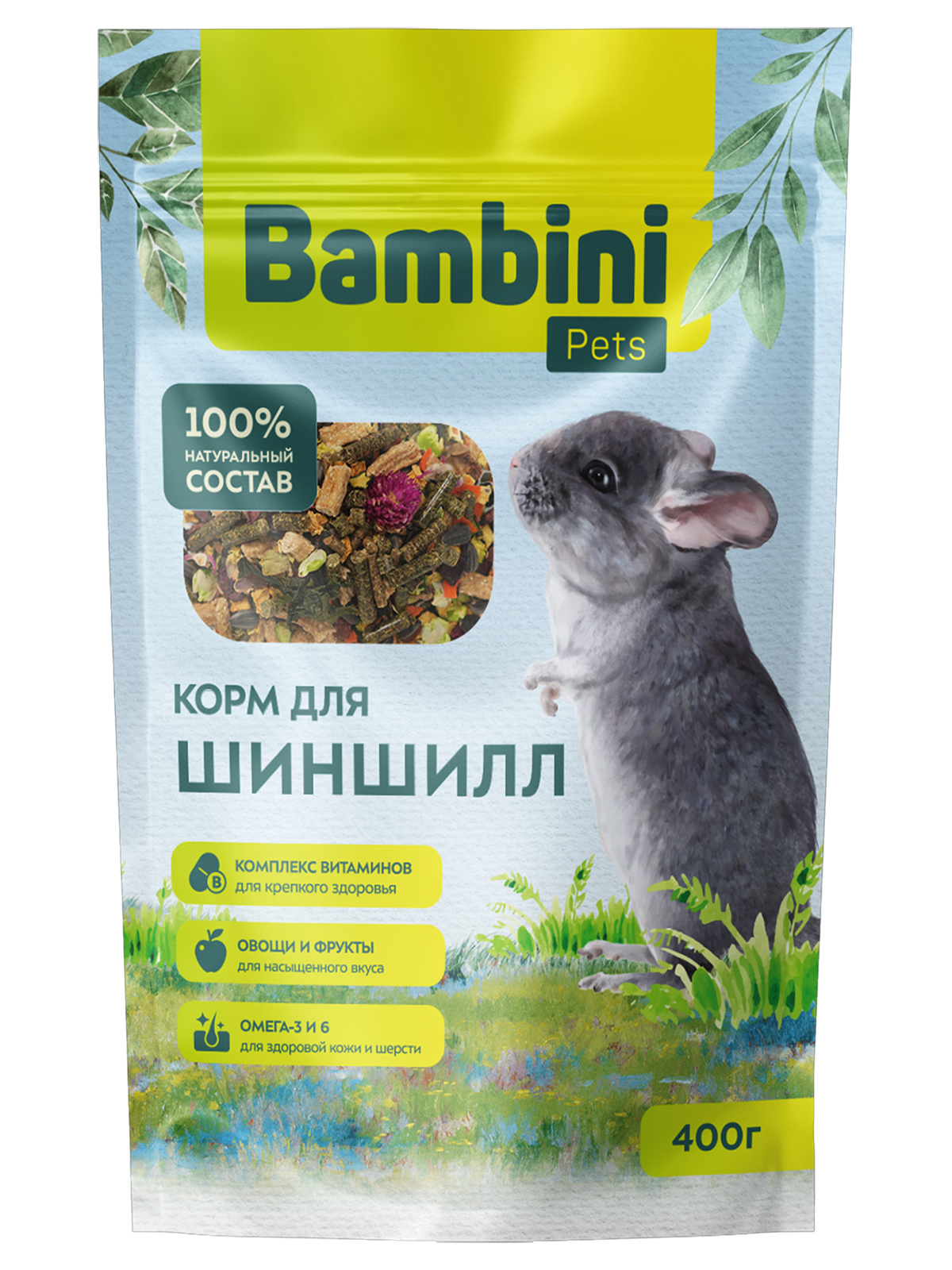 Корм Bambini Pets для шиншилл, 400 г