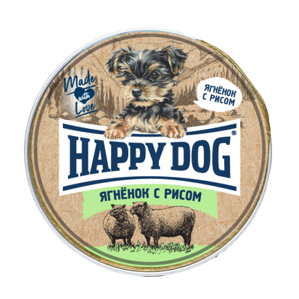 Happy Dog Паштет Ягненок с рисом  HD Natur Line - 0,125 кг.