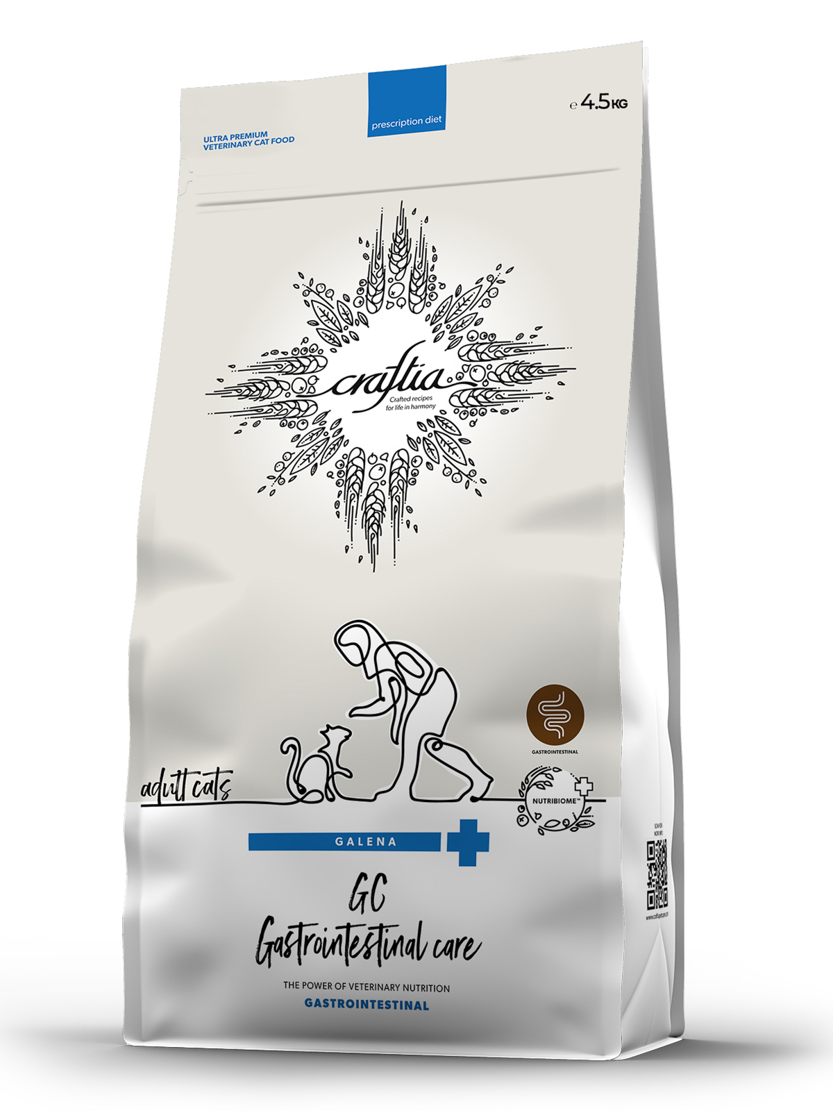 Ветеринарная диета CRAFTIA GALENA CAT GASTROINTESTINAL CARE Гастроинтестинал для кошек при заболеваниях ЖКТ 4,5 кг