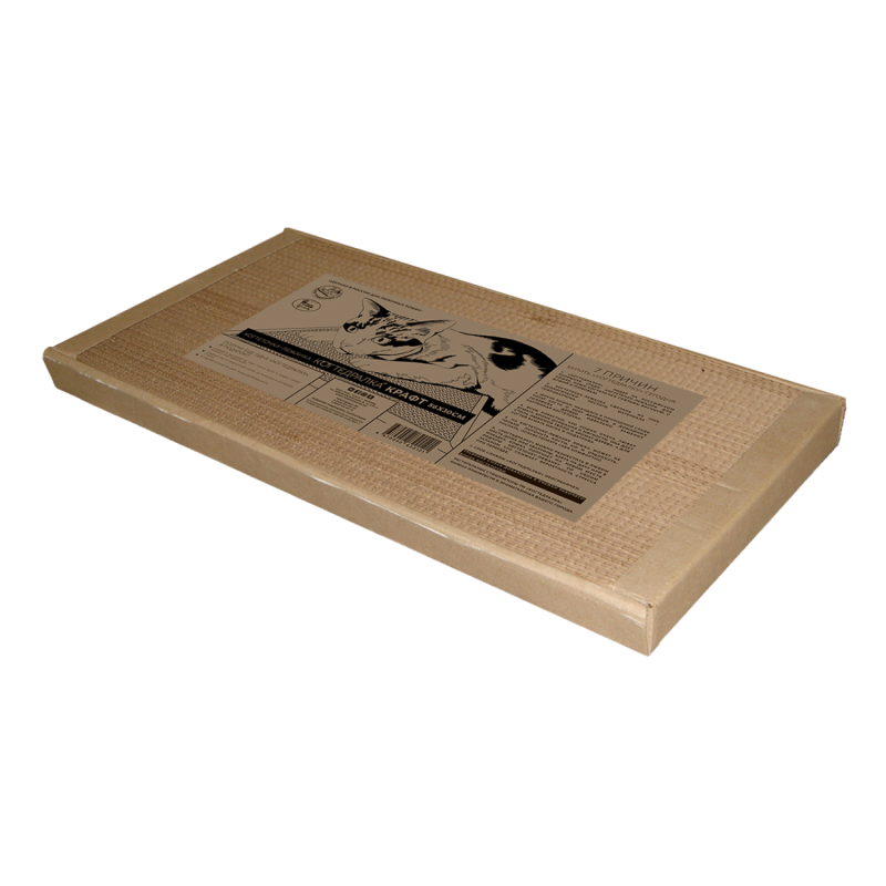 Картонная когтеточка для кошек ТМ «Когтедралка» КРАФТ 56х30см