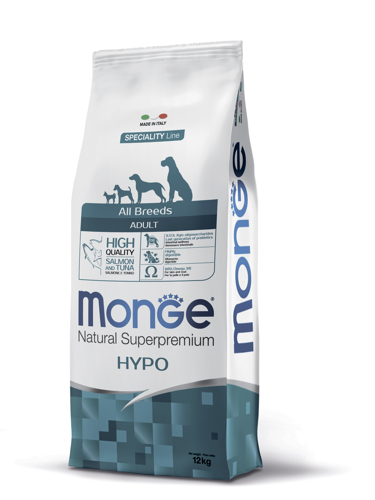 Сухой корм Monge Dog Speciality Line Hypo для взрослых собак, гипоаллергенный, лосось с тунцом 12 кг