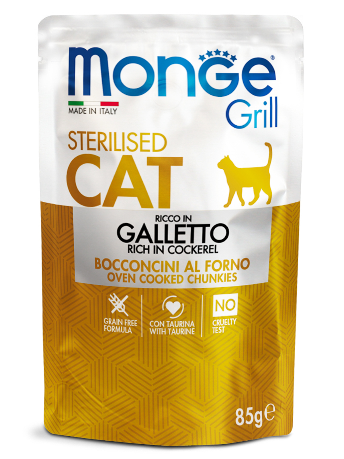 Monge Cat Grill Влажный корм  для стерилизованных кошек, с курицей,  85 г