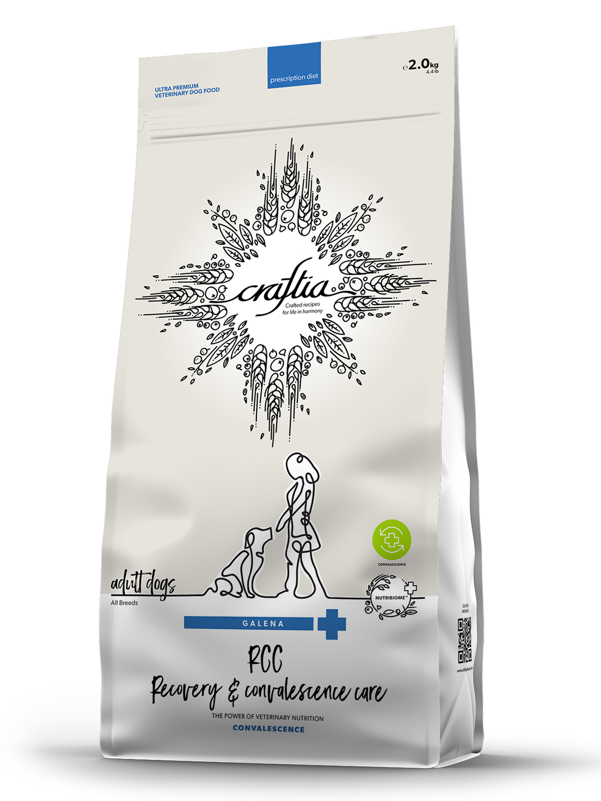 Ветеринарная диета CRAFTIA GALENA DOG RECOVERY&CONVALESCENCE CARE РекавериэндКонвалесенс для собак поддержка в период восстановления и реабилитаци 2кг