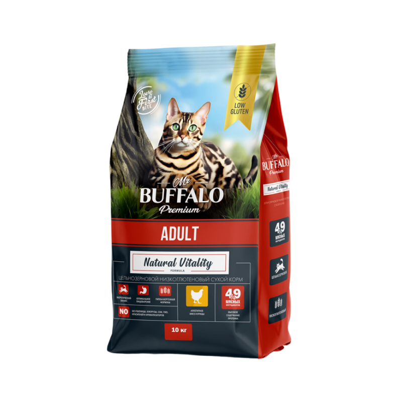 Mr.BUFFALO MR.BUFFALO ADULT 10 кг сухой корм для кошек курица
