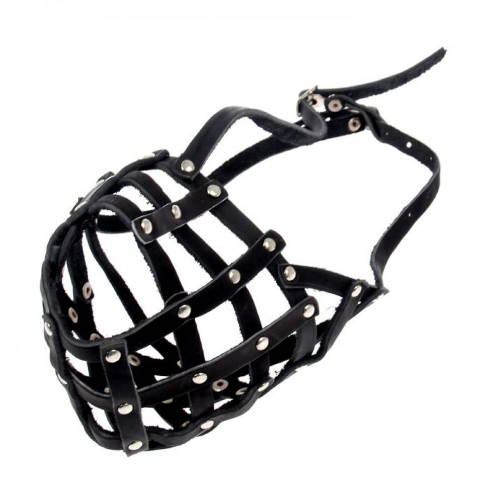 Намордник для собак (кавказец) "Зоотехнология-М №7" (кожа, сетка)