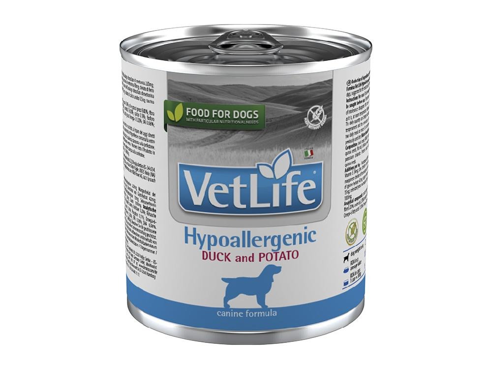 Влажный корм для собак Farmina Vet life Hypoallergenic, утка с картофелем, при аллергии, лечебный, ветеринарная диета, 300гр