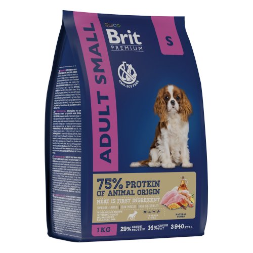 Брит Premium Dog Adult Small с курицей д/взрослых собак мелких пород (1–10 кг), 1 кг 5049899