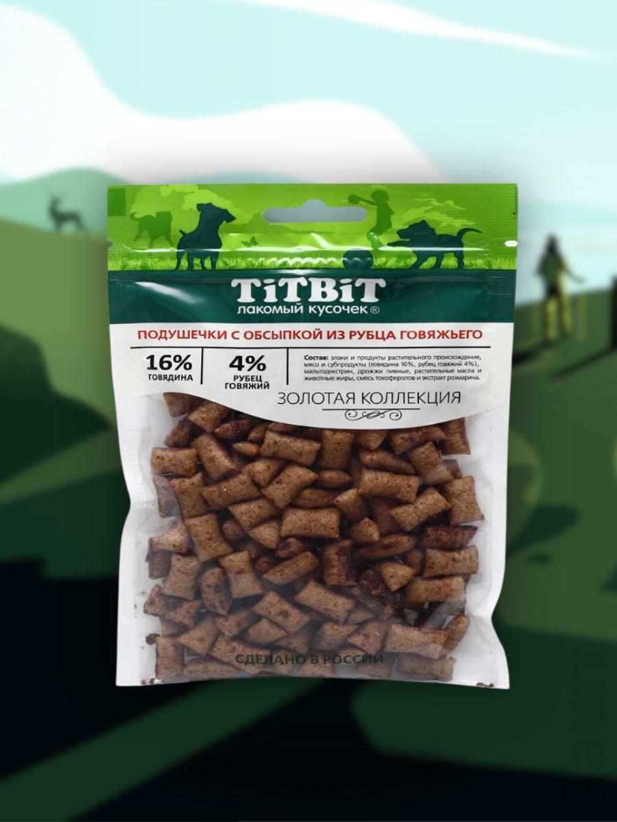 TiTBiT Лакомство Подушечки из рубца говяжьего для собак 80 гр 4690538018767