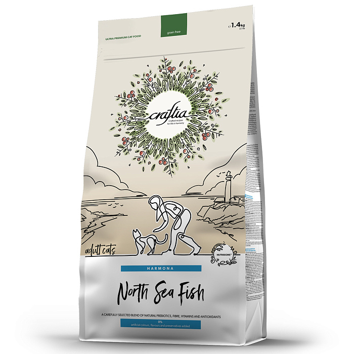 CRAFTIA Сухой корм  для взрослых кошек из рыбы северного моря 320 г 7640335421731