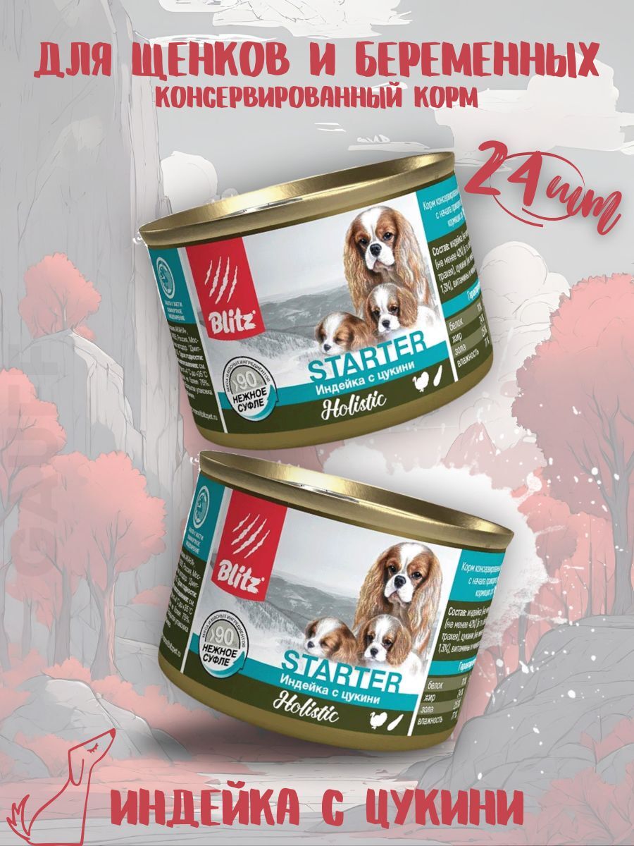 BLITZ Консервы для щенков всех пород с индейкой 1шт-200гр 4627079681235