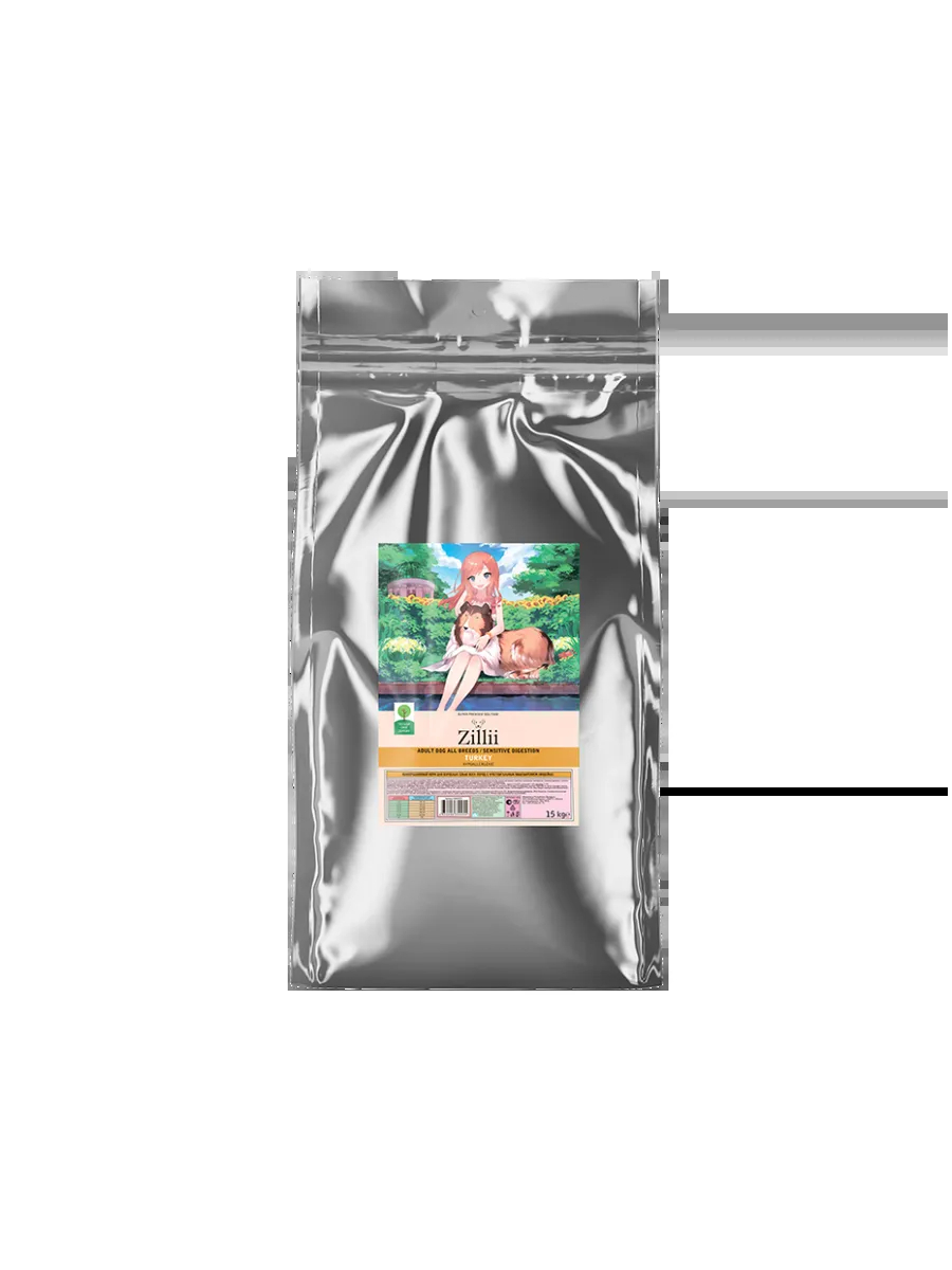 Zillii сухой корм для собак с чувствительным ЖКТ с индейкой - 15 кг