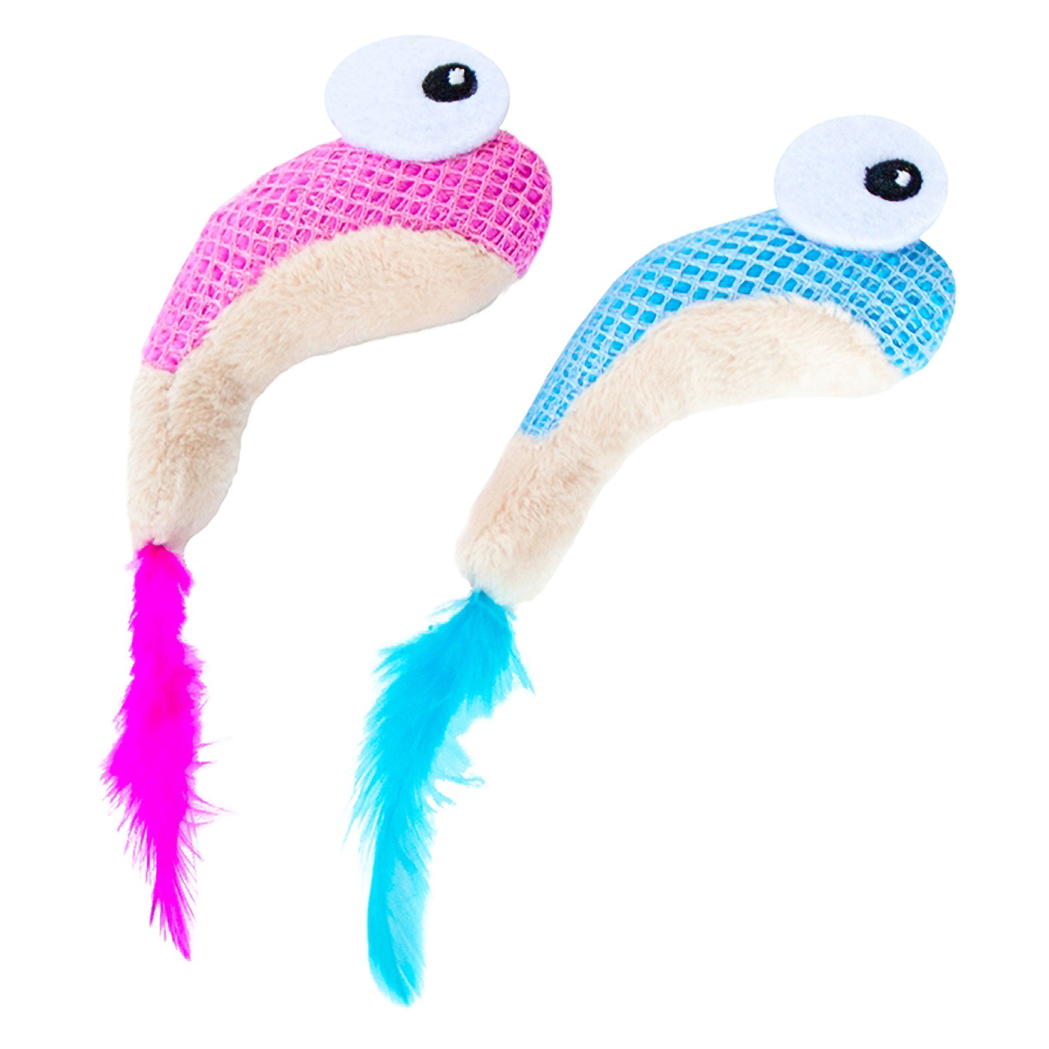 Petstages игрушка для кошек Dental "Креветки" 2 шт. с кошачьей мятой, 7 см (34001)