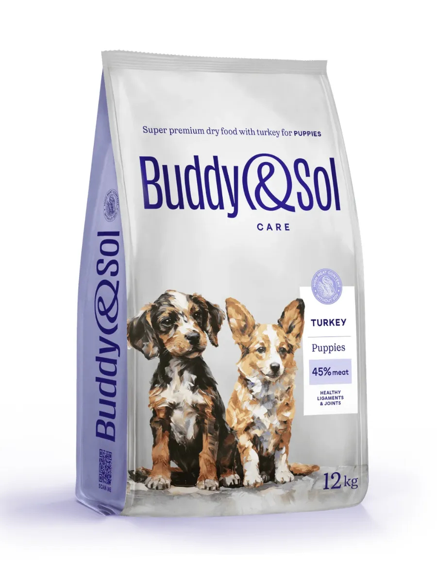 Buddy&Sol Care Сухой корм с индейкой для щенков всех пород 12кг