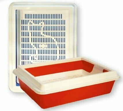 Зооэкспресс КИС Лоток для кошек с рамкой, глубокий с сеткой,  41х30х12см