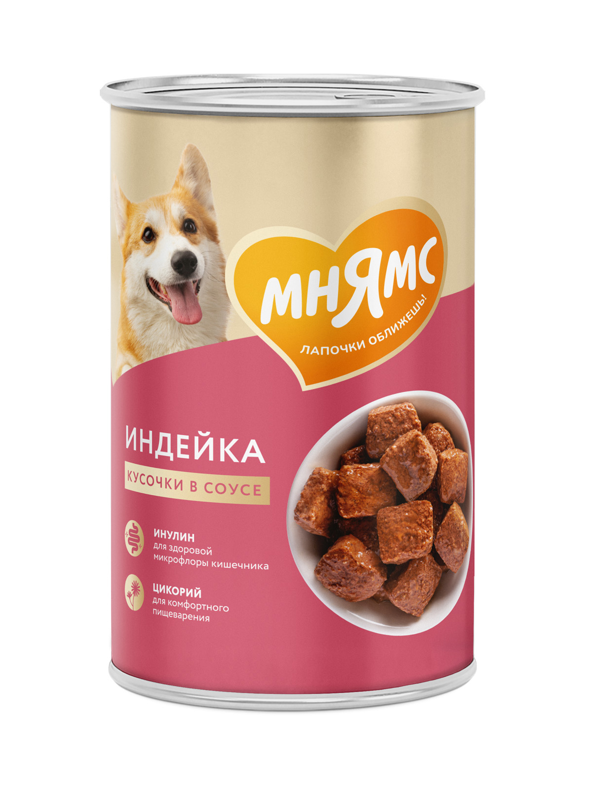 Влажный корм Мнямс На каждый день Кусочки в соусе с индейкой для собак «КОМФОРТНОЕ ПИЩЕВАРЕНИЕ" 400 г